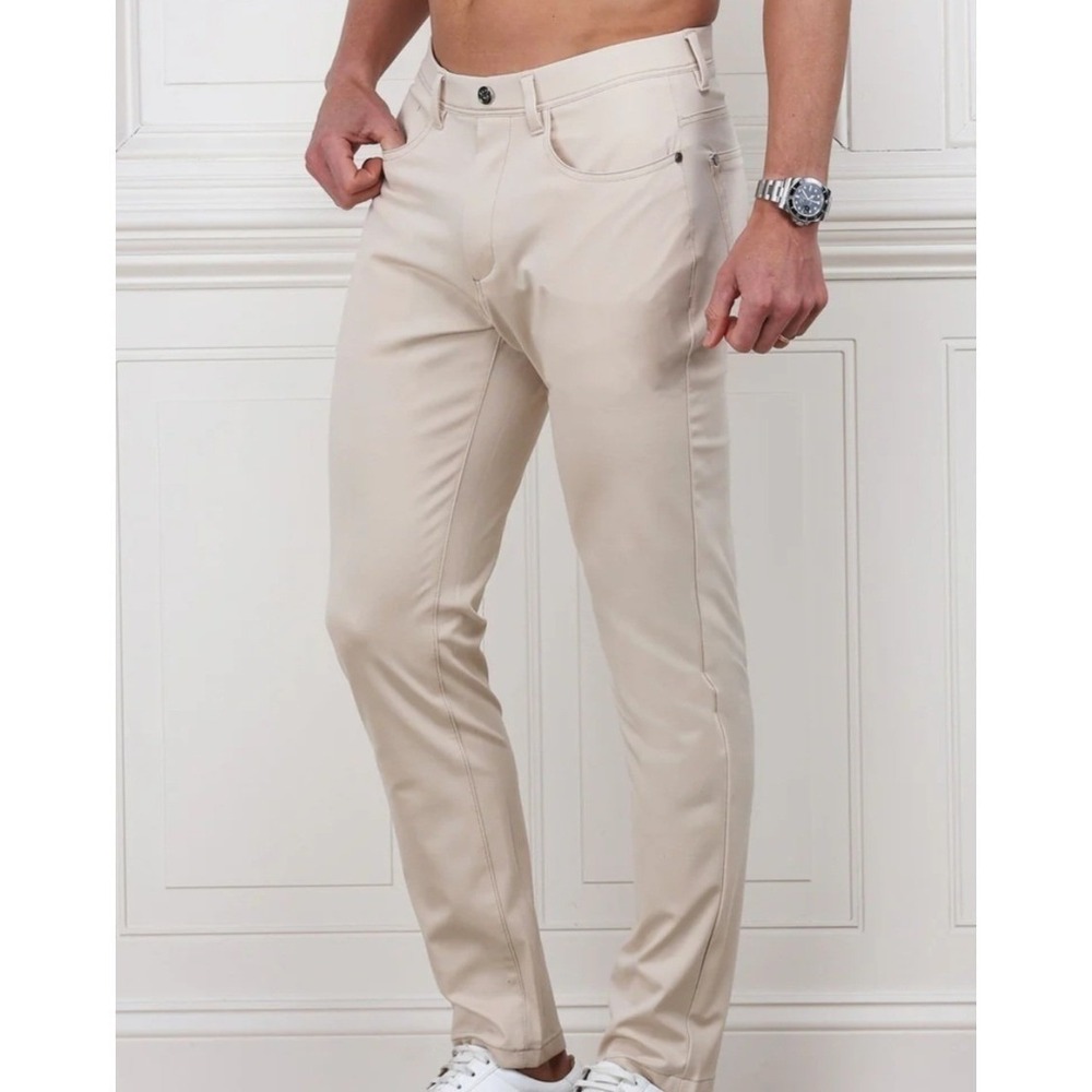 NWT Collars and Co CEO Tech Pull‎ On Pants Stone Size 38x34